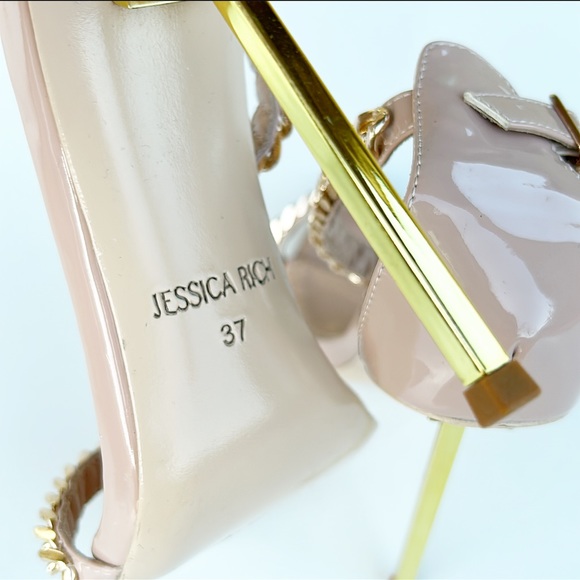 Jessica Rich Monaco Chain Heels Stilettos Nude - Picture 6 of 7